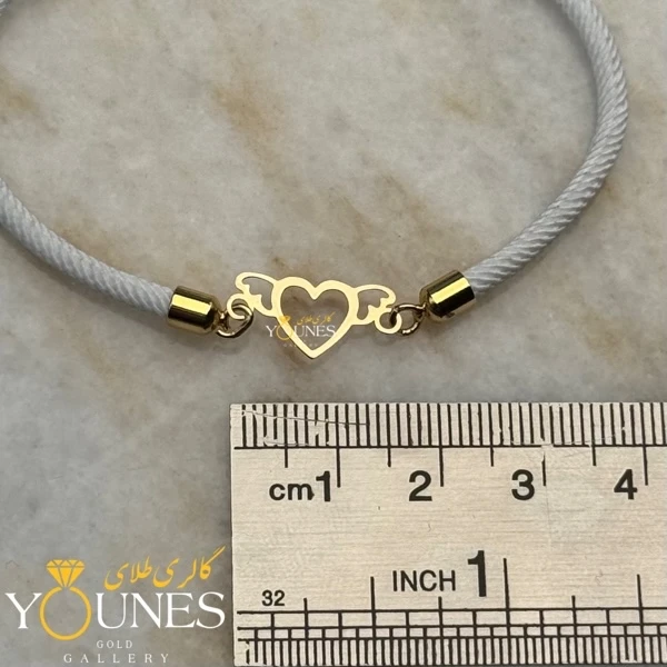 دستبند قلب و بال طلا لیزری